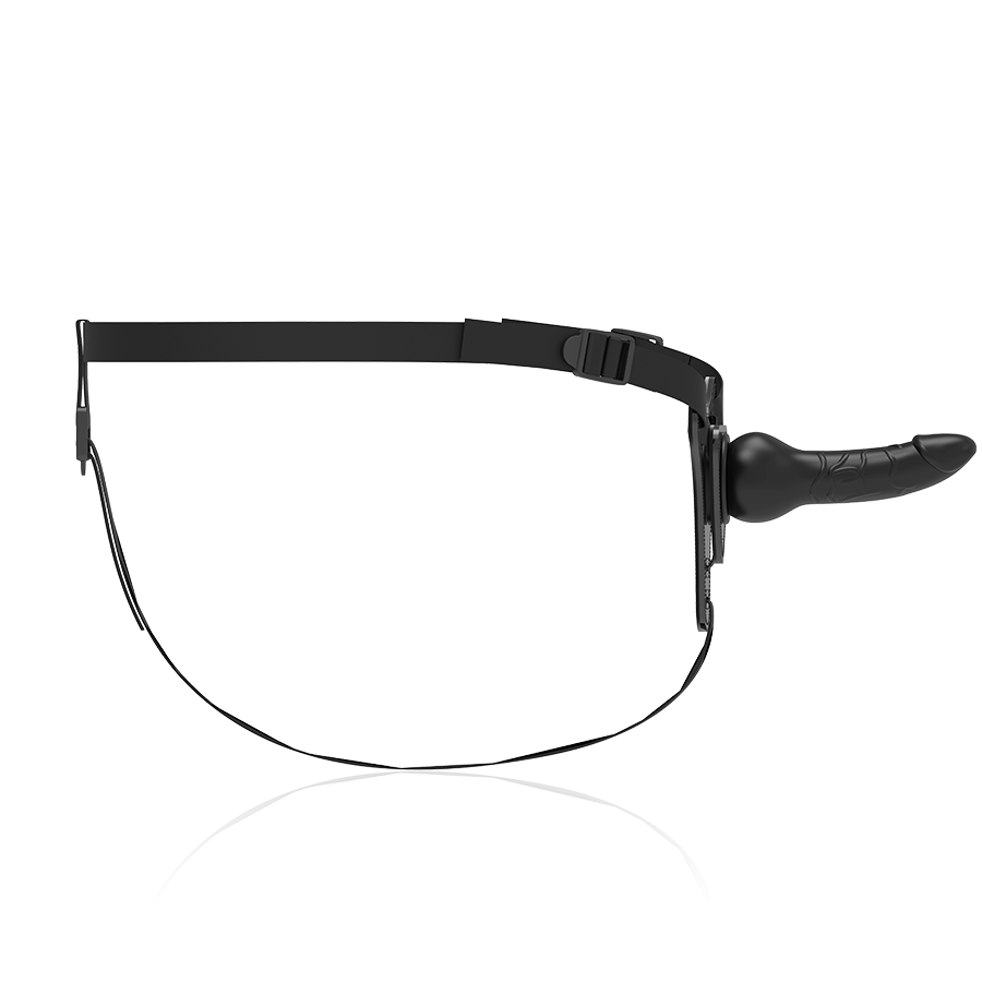 Fetisch devot Silikon Strap-On schwarz 16cm realistisch