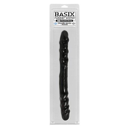 Basix Doppel Penis schwarz 37 cm Gelatine