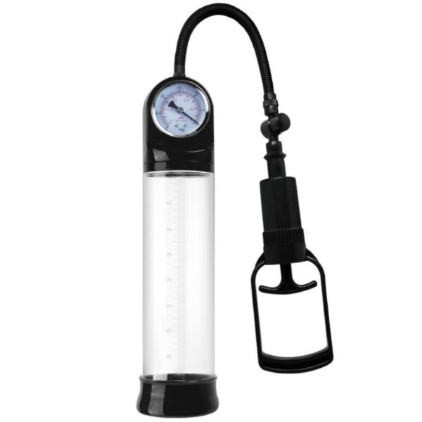 Penispumpe Pretty Love BM-010088PL mit transparentem Zylinder, Griff und Manometer