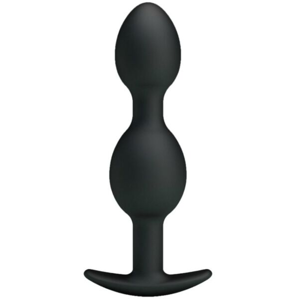 Analkugeln Pretty Love Heavy Balls aus schwarzem Silikon, mit Griff