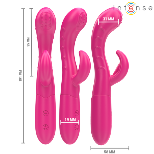 Rosafarbener Vibrator Intense Amara mit Stimulationszunge