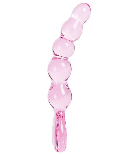 Kugel-Dildo S Pleasures Crystal Aphrodite, rosa transparent, mit herzförmiger Basis