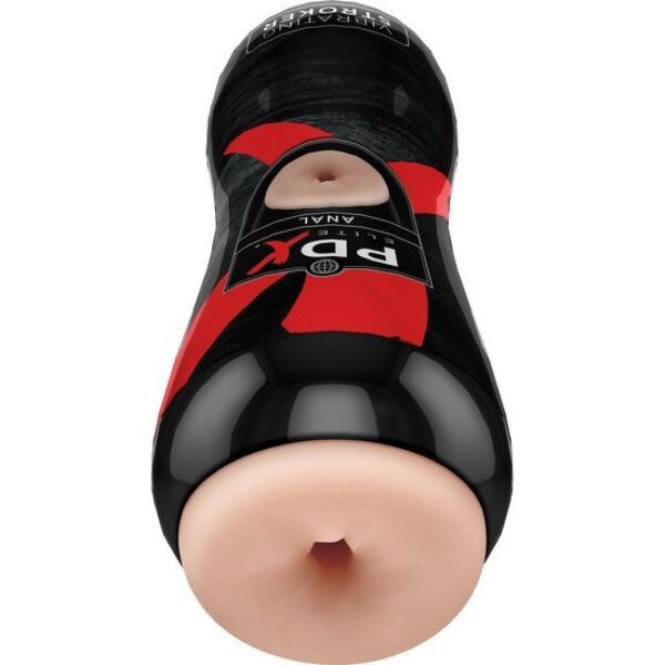 Anal-Masturbator Pipedream PDX Elite Vibrating Anal Stroker mit Hülle und Bullet-Vibrator