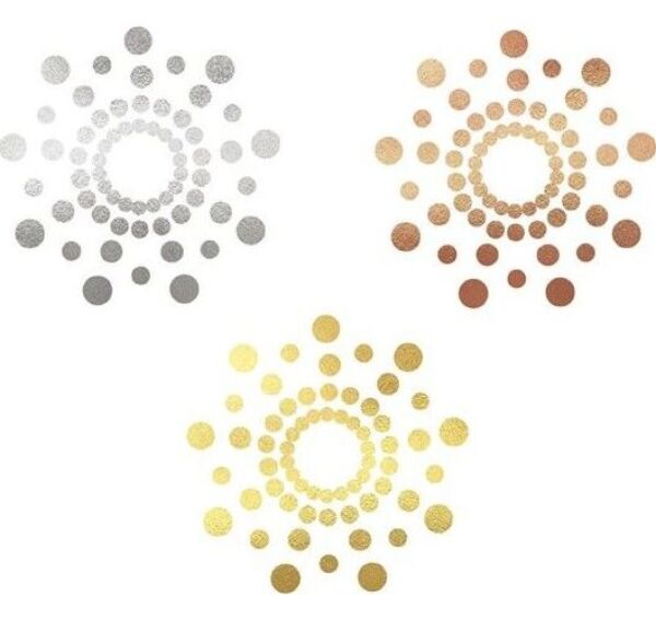 Metallische temporäre Tattoos Bijoux Indiscrets Mimi Metallic in Silber, Gold und Kupfer