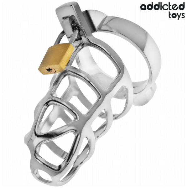 Keuschheitskäfig Addicted Toys Silver Lock mit Schambeinring, Schloss und Schlüsseln