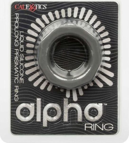 Penisring CalExotics Alpha Prolong Prismatic Ring aus grauem Silikon