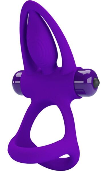 Vibrationsring Pretty Love BI-210306 mit Borsten-Stimulator und Spitze in Delfinform