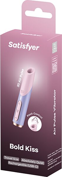 Satisfyer Bold Kiss Wave Klitoris-Sauger in Rosa und Violett