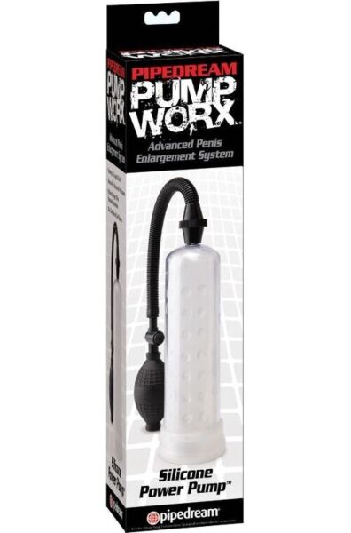 Penispumpe Pump Worx aus Silikon mit transparentem Zylinder