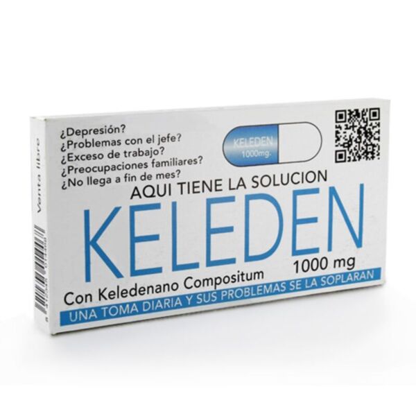 Scherzbonbons Diablo Picante Keleden in einer Schachtel, die wie eine Medikamentenpackung aussieht