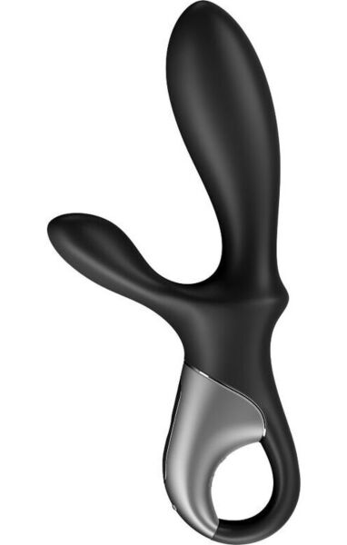 Analvibrator Satisfyer Heat Climax+ in Schwarz, mit seinen zwei Armen und dem Griff mit Haltering