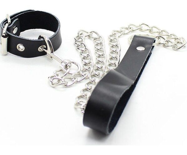 Penis-Halsband Ohmama Fetish mit Kette und Griff