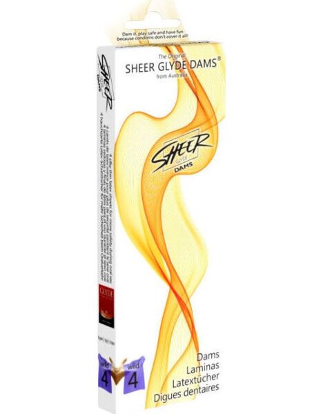 Packung Sheer Glyde Dams Latex-Lecktücher für Oralsex