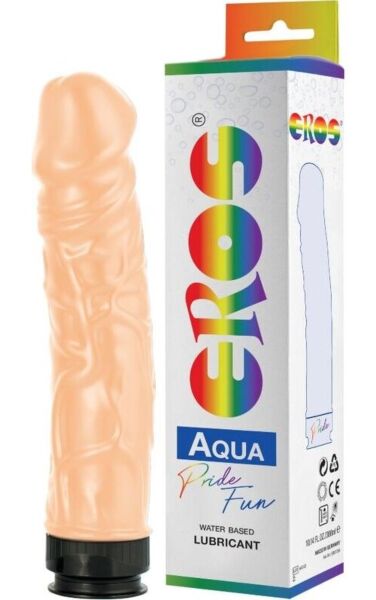 Realistischer, starrer Dildo Eros Aquaglide mit 300 ml Gleitgel auf Wasserbasis im Inneren