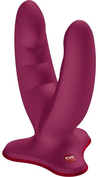 Doppeldildo Fun Factory Ryde mit seinen zwei geriffelten Armen und dem Saugnapf