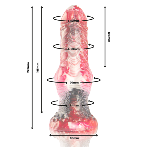 Dildo EPIC Helios mit mythologischem Design, mit seiner Basis