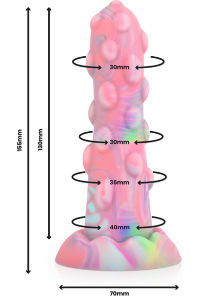 Dildo Epic Nixie aus Silikon mit Saugnapf an der Basis