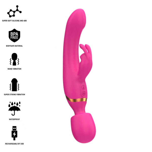 Rabbit-Vibrator und Wand Intense Winona mit seinen zwei Enden