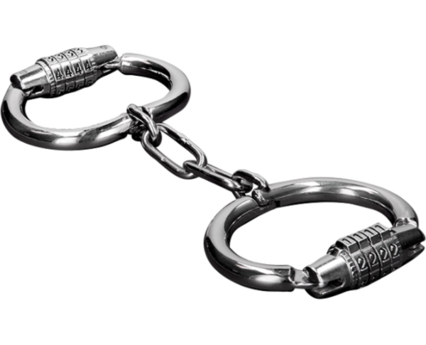 Handschellen Metal Hard mit Zahlenschloss, samt Schloss