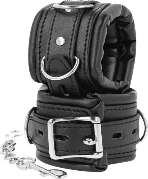 BDSM-Handschellen Darkness Padded Locking Cuffs, gepolstert, mit Verriegelungsschnalle