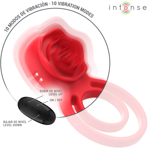 Klitorisvibrator Intense Gail in Form einer roten Rose, mit Fernbedienung