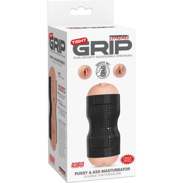 Masturbator PDX Extreme Tight Grip mit Öffnungen, die einer Vagina und einem Anus nachempfunden sind