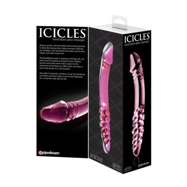 Glasdildo Pipedream Icicles N. 57 mit zwei Enden