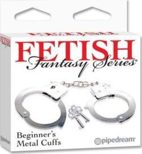 Pipedream Beginner's Metal Cuffs, Handschellen für die Handgelenke, verbunden mit einer Kette aus verchromtem Stahl