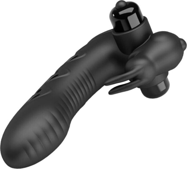 Fingervibrator Pretty Love BI-014851 in Häschenform, in glänzendem Schwarz