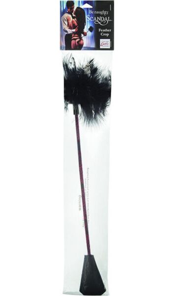 Reitgerte mit Federn CalExotics Scandal Feather Crop in Rot und Schwarz