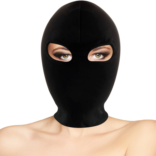BDSM Maske Darkness Submission mit Augenöffnung, über den Kopf gezogen