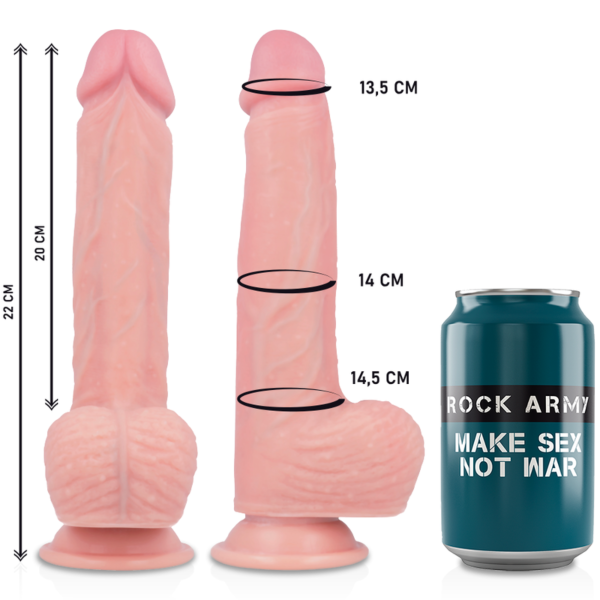 Realistischer Vibrator Rock Army Hawk mit Saugnapf-Fuß