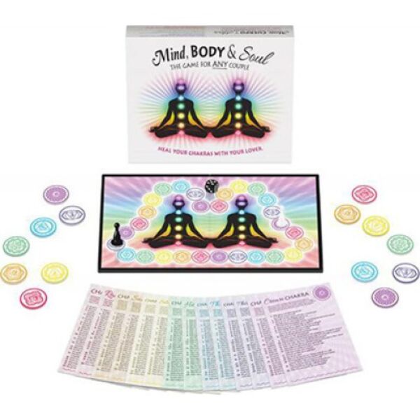 Schachtel und Spielbrett des Brettspiels für Paare Kheper Games Mind, Body and Soul