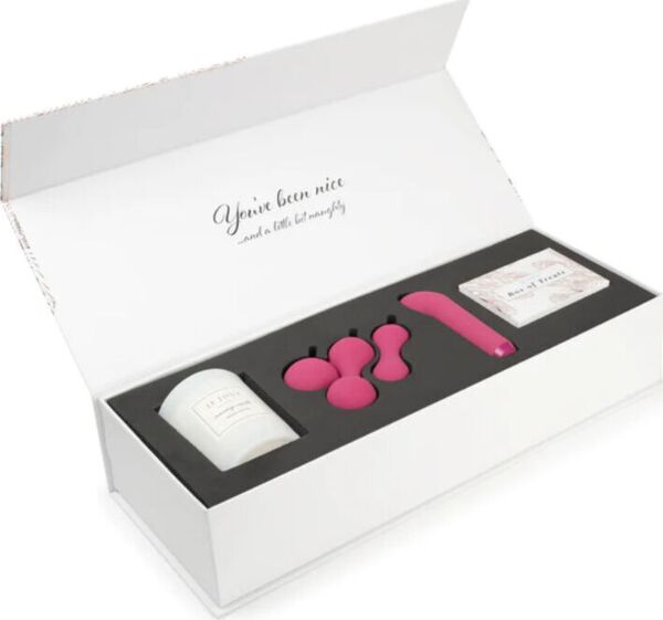 Je Joue Nice & Naughty Geschenkset mit Bullet-Vibrator, Ami-Liebeskugeln, Massagekerze und Kartenbox