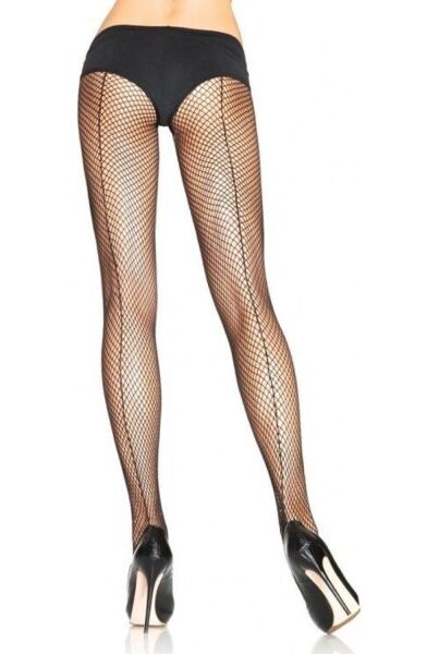 Netzstrumpfhose Leg Avenue Callie in Schwarz mit Rückennaht