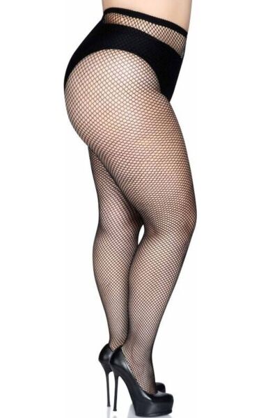Netzstrumpfhose Leg Avenue Risa in Größe Queen, Farbe Schwarz