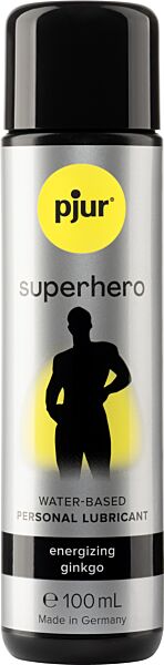 Flasche des Gleitgels auf Wasserbasis Pjur Superhero Energizing Glide