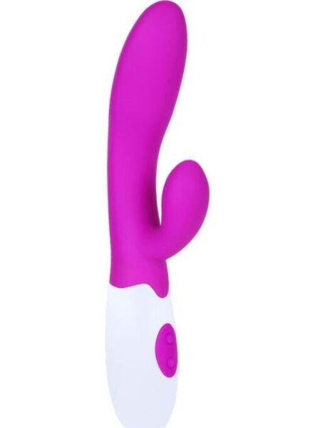 Pretty Love Flirtation Alvis Rabbit-Vibrator in Flieder und Weiß mit einführbarem Teil und Klitorisstimulator