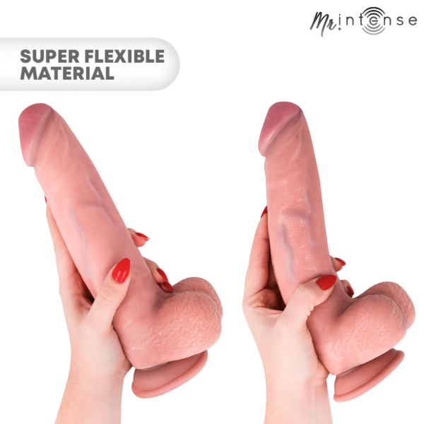 Realistischer Dildo Mr. Intense Neeson, 27 cm lang, mit Saugnapf und integrierten Hoden
