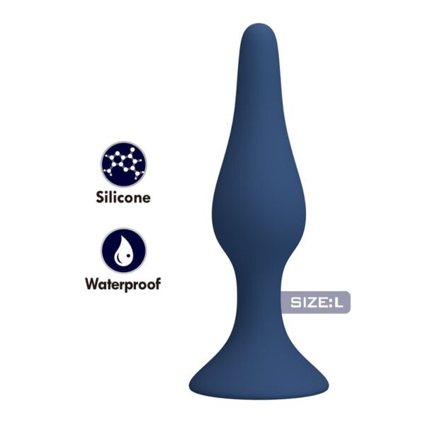 Analplug MR PLAY Slim aus blauem Silikon