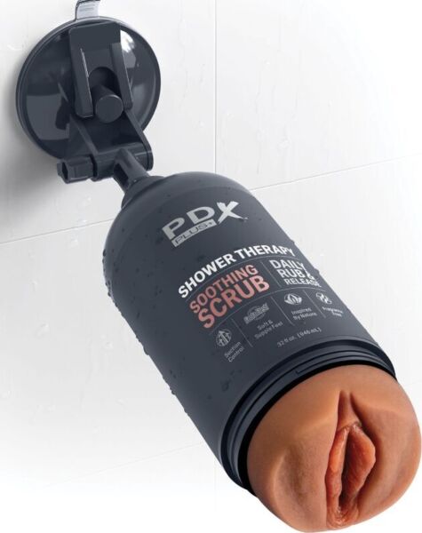 PDX PLUS+ Shower Therapy Soothing Scrub Caramelo, Masturbator in Shampooflaschenform