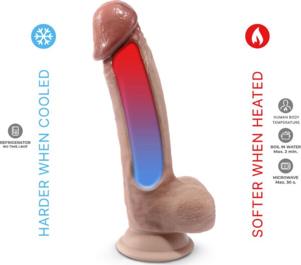 Realistischer Dildo Silexd Model 1 aus thermoaktivem Silikon