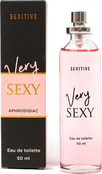 Glasflakon des Parfüms Sexitive Very Sexy 50 ml mit Zerstäuber
