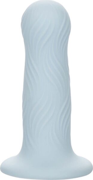 Blauer Analplug CalExotics Wave Rider Foam aus Silikon mit gewellter Textur und Saugnapf-Basis