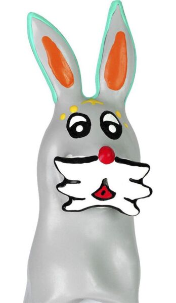 Scherzkondom Condomerie Bunny XL, von Hand bemalt