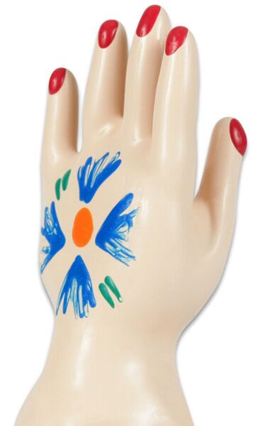 Scherzkondom Condomerie Palma de la Mano Modell 1, von Hand bemalt
