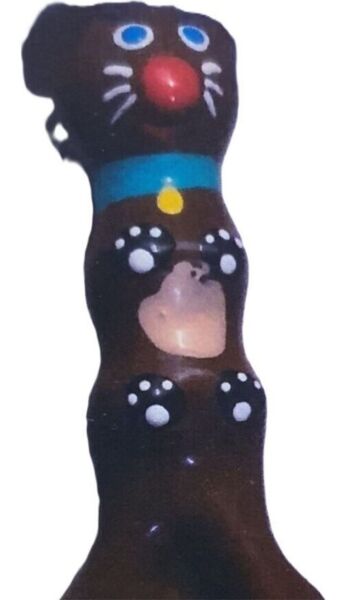 Scherzkondom Condomerie Brown Dachshund XL, von Hand mit einem Dackel bemalt