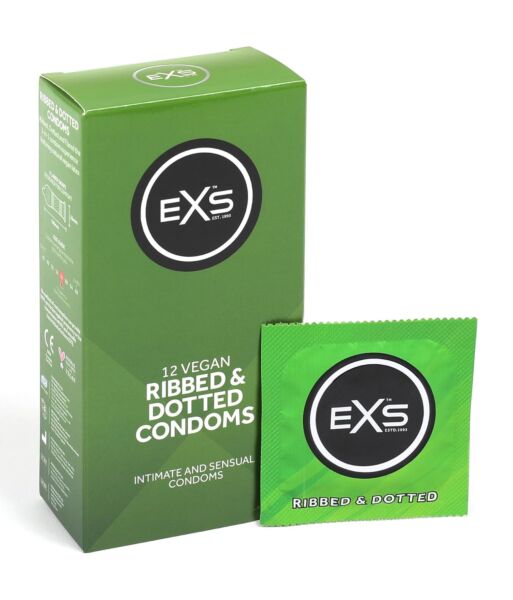 Packung Kondome EXS Ribbed & Dotted mit Rillen und Noppen