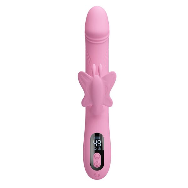 Rabbit-Vibrator Intense Bella in Rosa mit äußerem Stimulator in Schmetterlingsform