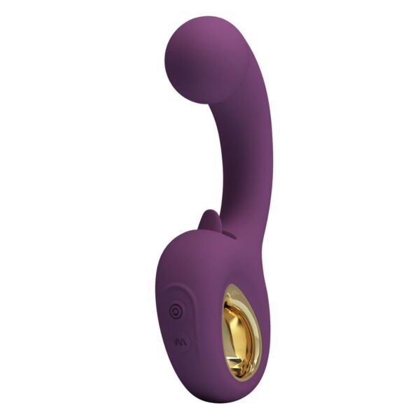 Doppelt stimulierender Vibrator Pretty Love Brynnlee in Lila, mit äußerer Zunge